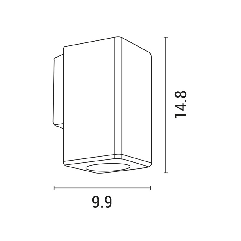 Arte Illumina Απλίκα Τοίχου Τετράγωνη Down Πλαστική GU10 Αντικέ Χαλκού (145-82004)