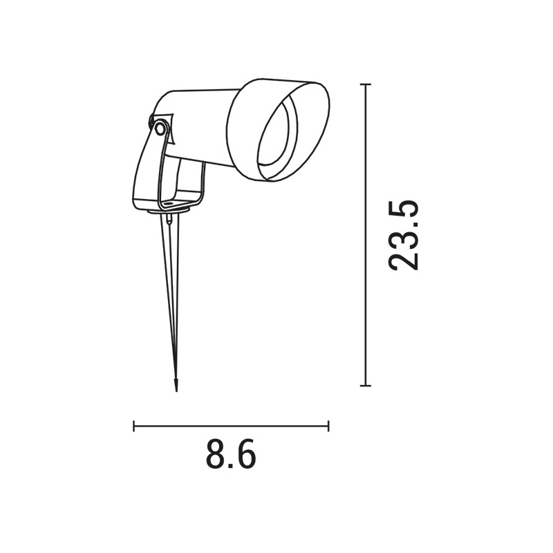 Arte Illumina Σποτ Κήπου Πλαστικό με Κάλυπτρο και Βάση Καρφί GU10 IP65 230V Ø86x266 Μαύρο (145-82026)