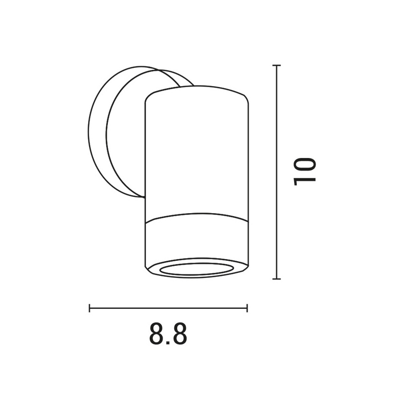 Arte Illumina Απλίκα Τοίχου Down Στρογγυλή Πλαστική IP65 GU10 Λευκή  (145-82050)