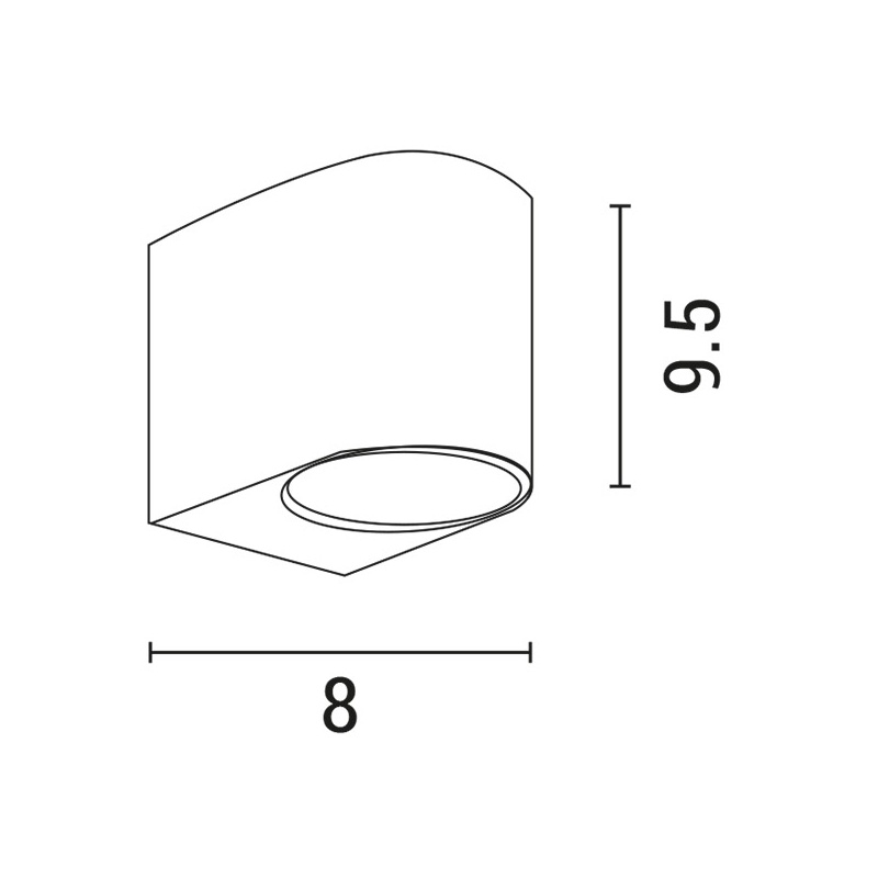 Arte Illumina Απλίκα Τοίχου Down Οβάλ Πλαστική GU10 IP54 Γραφίτης  (145-82063)