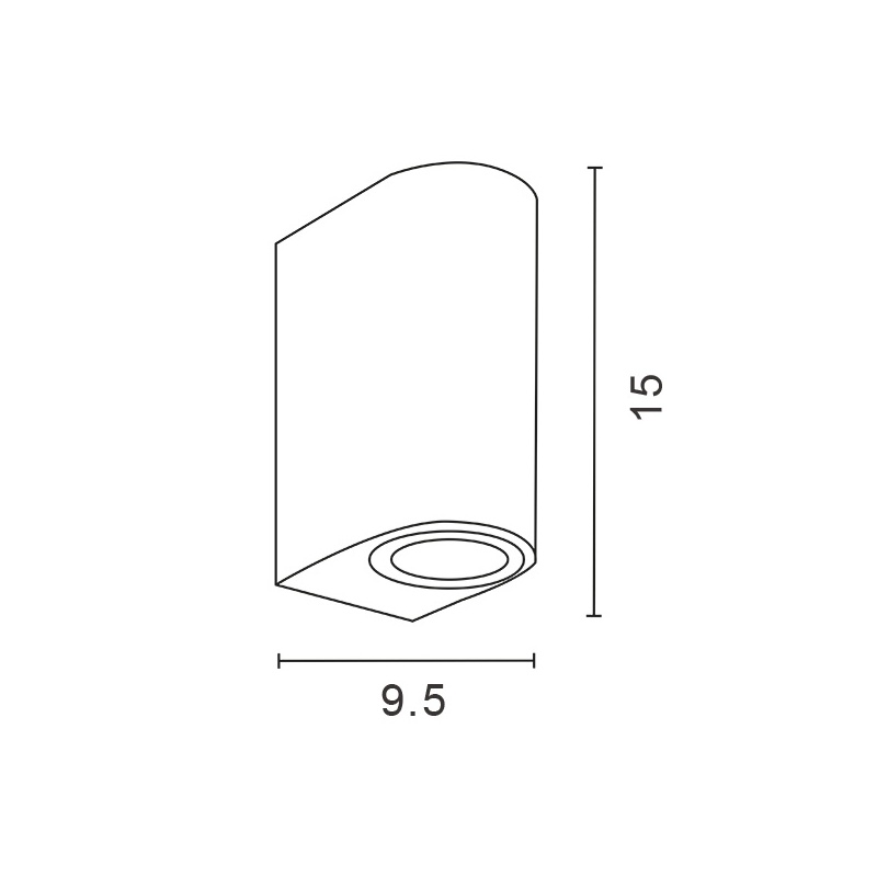 Arte Illumina Απλίκα Τοίχου Up-Down Οβάλ Πλαστική GU10 IP54 Μαύρη  (145-82065)