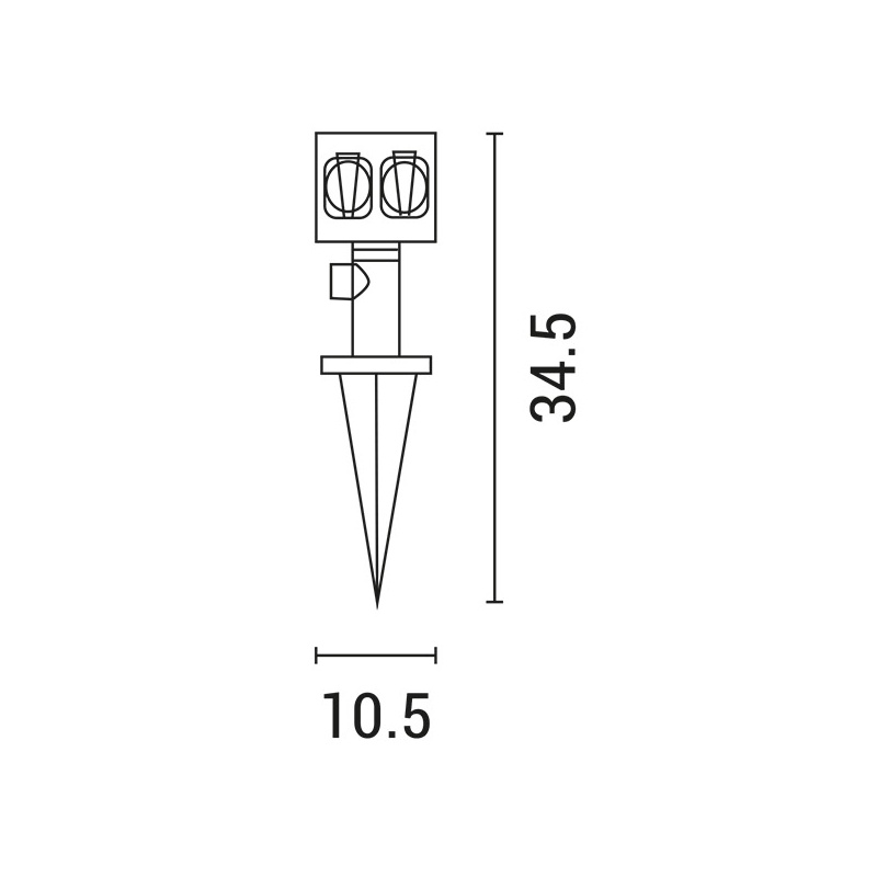 Arte Illumina Πρίζα Καρφωτή Διπλή Κήπου 16A (147-16900)