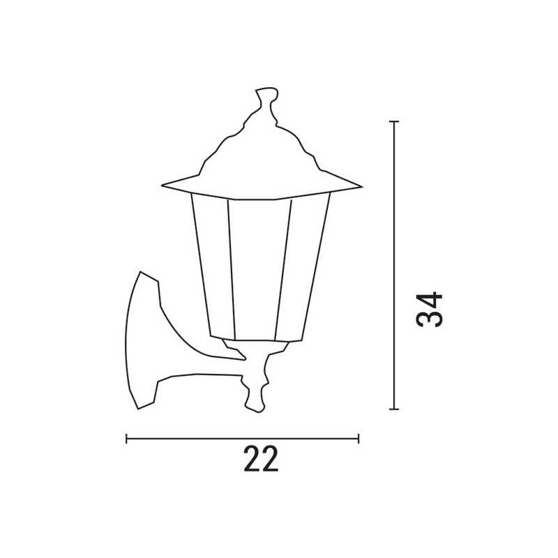 Arte Illumina Απλίκα Τοίχου Αλουμινίου Εξάγωνη Μαύρη E27  (154-55121)