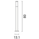 Arte Illumina Κολωνάκι Δαπέδου Inox Σειρά 80cm ΧΙΟΣ E27  (154-56023)