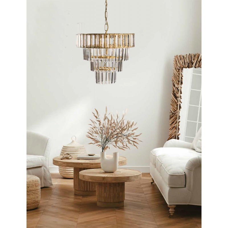 Arkolight Φωτιστικό Πολύφωτο 7φ Μέταλλο Χρυσό Κρύσταλλα Ε14 (3551-2-7)