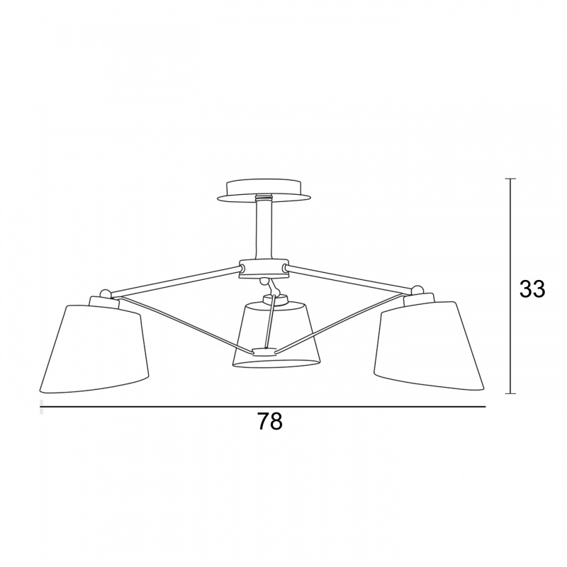 Arkolight Φωτιστικό Πολύφωτο 3Φ Μέταλλο-Αμπαζούρ Λευκό Ε27 (1654-1-3)