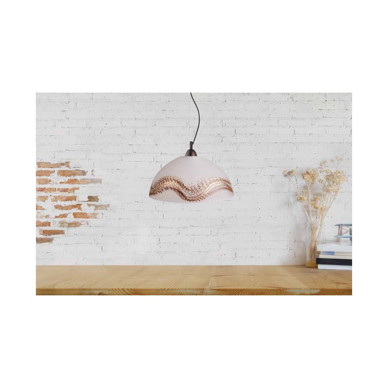 Arkolight Φωτιστικό Μονόφωτο Γυαλί Καφέ-Χρυσό Ε27 Φ36 (Σ401-2-36)