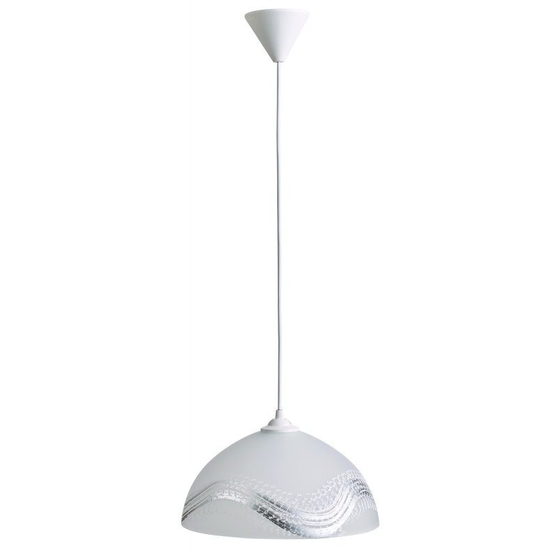 Arkolight Φωτιστικό Μονόφωτο Γυαλί Λευκό-Ασημί Ε27 Φ30 (Ρ401-1-30)