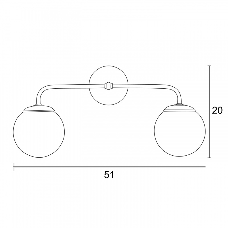 Arkolight Απλίκα Δίφωτη G9 Χρυσή Ματ (710-2-2)