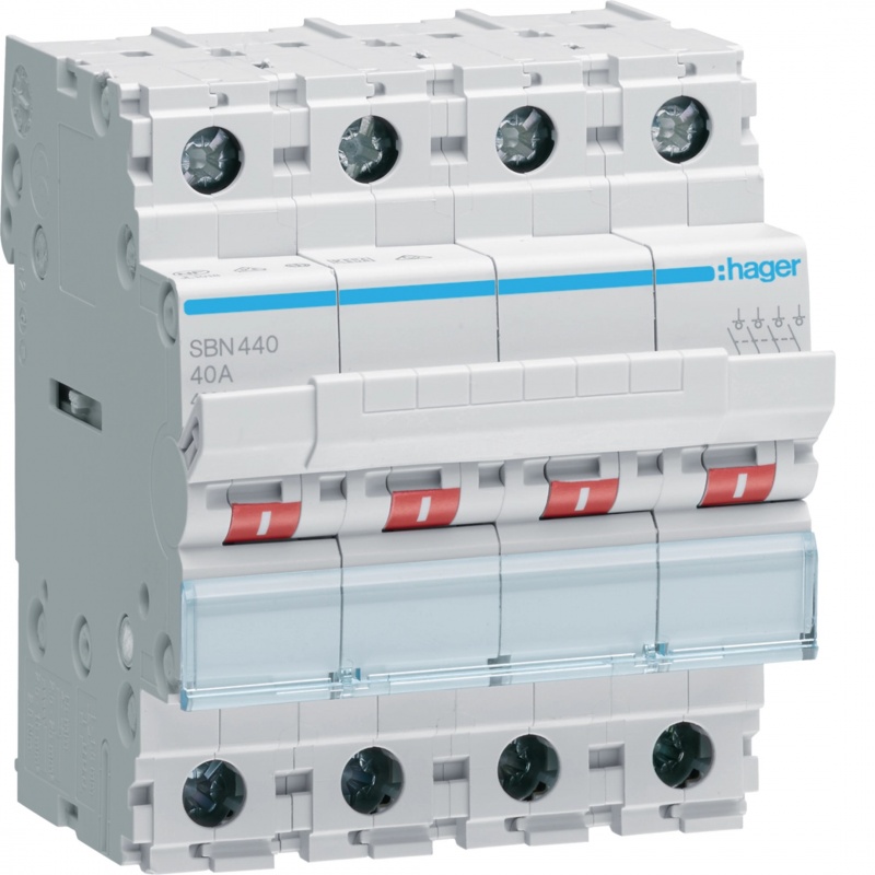 Hager Ραγοδιακόπτης 40Α 4P (SBN440)