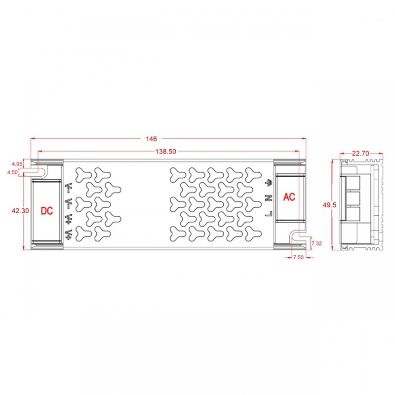 Cubalux Τροφοδοτικό ΤΩRA Led 24V 100W Slim (500055)
