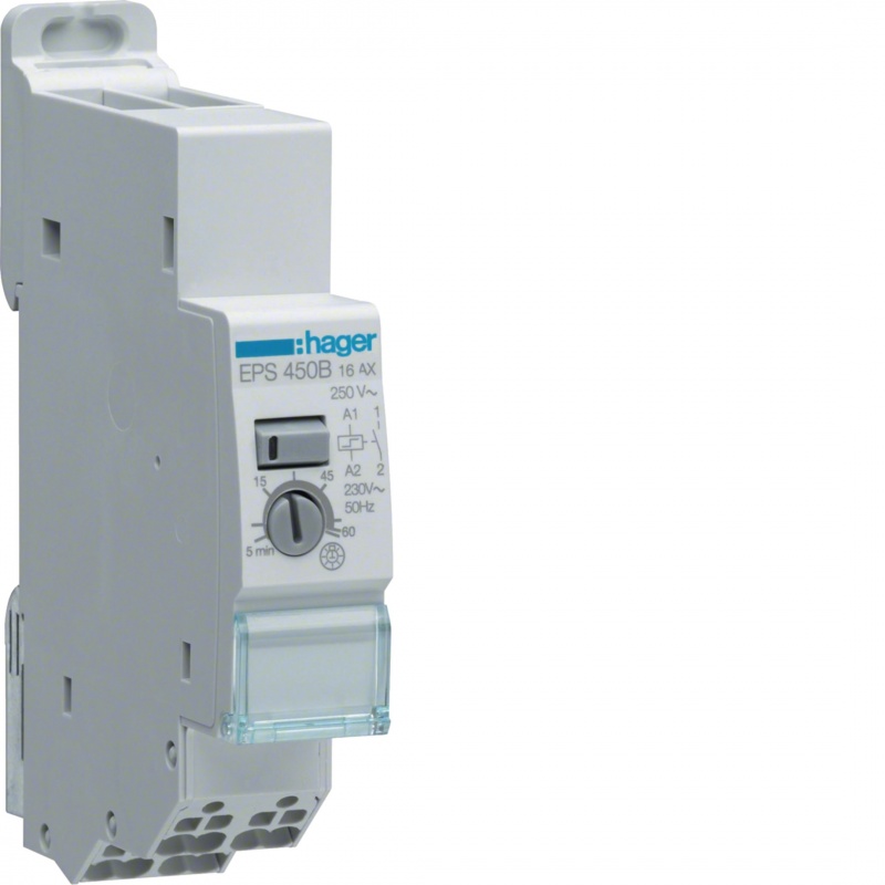 Hager Ρελέ Καστάνιας 16A 1NO 230V Αθόρυβο & Λειτουργία Χρονοκαθυστέρησης (EPS450B)