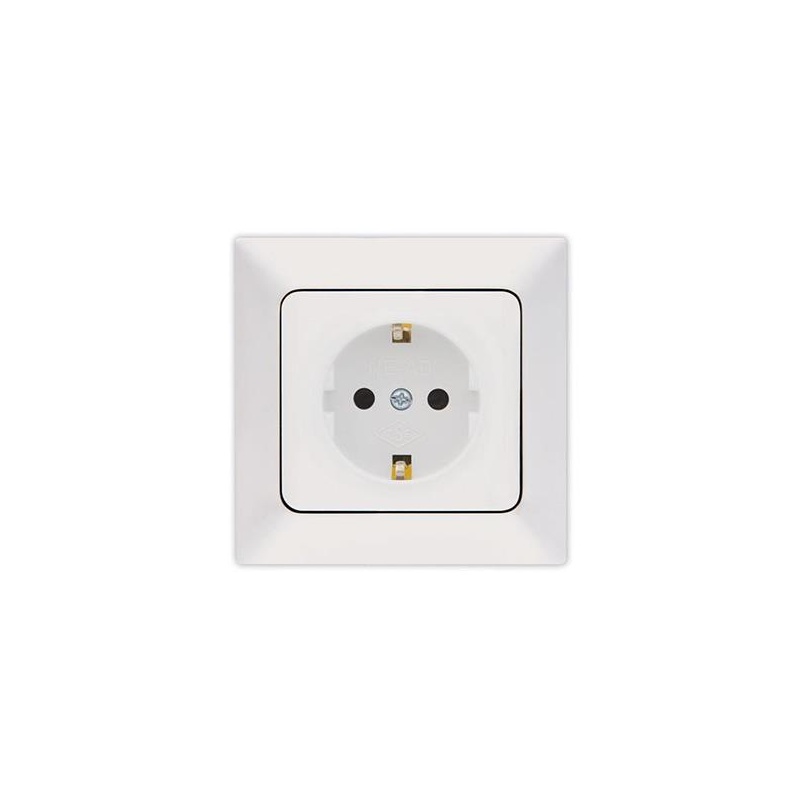 Eurolamp Nead Πρίζα Σούκο Ασφαλείας Λευκή (152-16001)