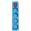 Eurolamp Πολύπριζο 4 Θέσεων με διακόπτη & καλώδιο 2m 3x1.5mm² Μπλε (147-62072)