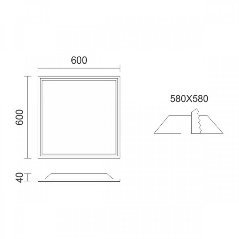 Spotlight Led SMD Slim panel 40W 140° 4000K (6401)