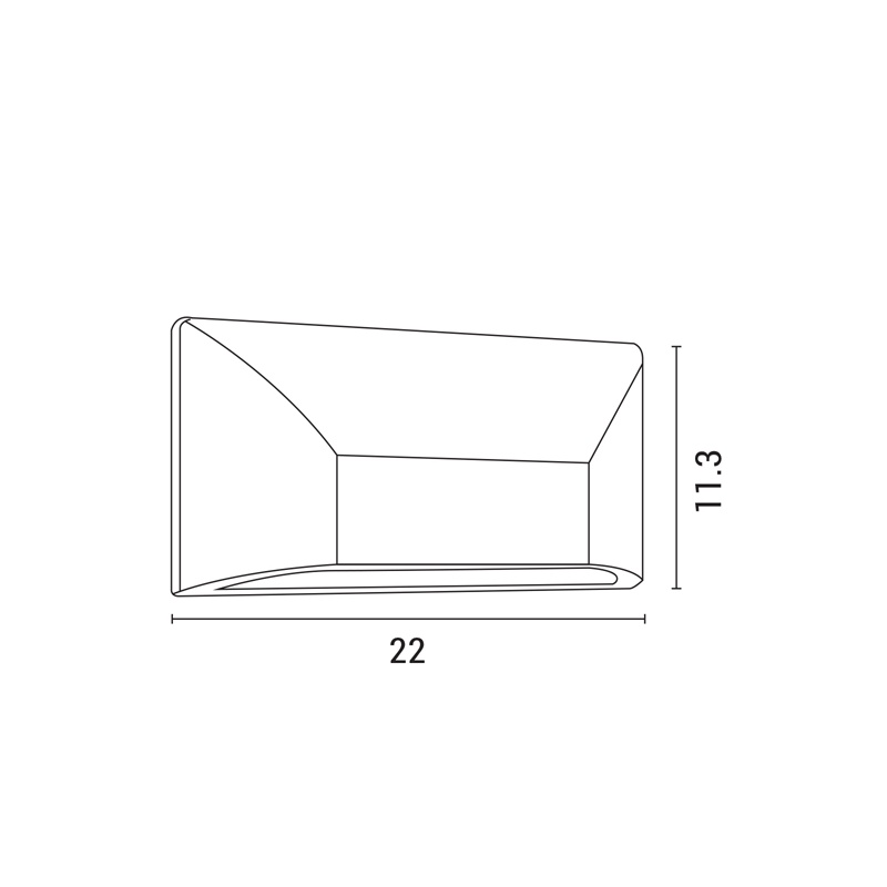 Arte Illumina Απλίκα Τοίχου LED SLIM 6W IP65 220-240V 4000K 220x51x113mm Λευκό PRO (145-52074)