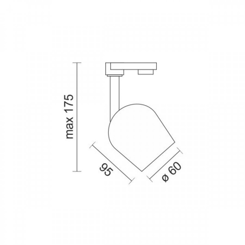 Spotlight Σποτ ράγας 2 καλωδίων Μαύρο (6891)