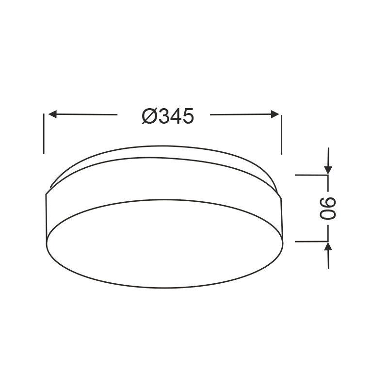 Aca Δίφωτη Πλαφονιέρα Ø34 (V287071C34)