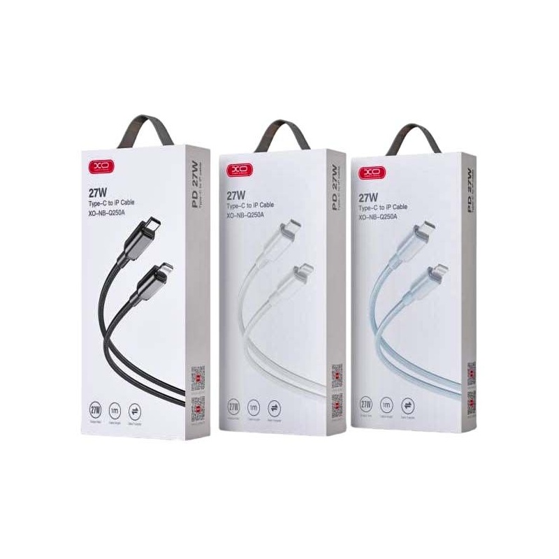 XO Καλώδιο Φόρτισης Type C σε Lightning 1m 27W Μαύρο (NB-Q250A)