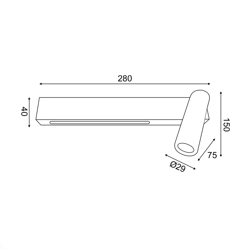 Aca Led Επιτοίχιο Φωτιστικό 12W 3200K HERMES Μαύρο (SF2110LEDBKR)
