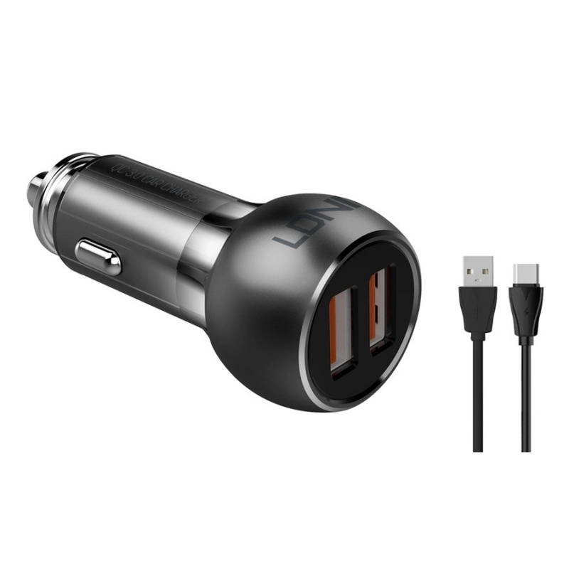 LDNIO C503Q Διπλός USB Φορτιστής Αυτοκινήτου 36W QC Γκρι