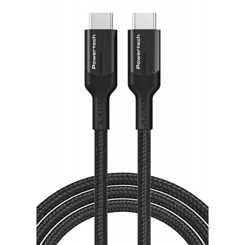 Powertech Καλώδιο Φόρτισης Type C σε Type C 1m 100W 20Gbps Μαύρο (PTR-0136)