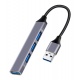 Powertech USB Hub 4x Θυρών 5Gbps με σύνδεση USB-A Γκρι (PT-1114)