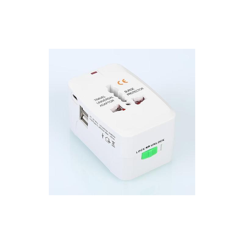 Lucas Φορτιστής-Αντάπτορας Ταξιδίου με USB & Type-C Universal Λευκός (TRAVELAD)