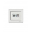 Makel Manolya Πρίζα Τηλεφώνου RJ11 & Δικτύου Data RJ45 Cat6 Λευκή (41001137)