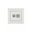 Makel Manolya Πρίζα Τηλεφώνου RJ11 & Δικτύου Data RJ45 Cat5 Λευκή (41001037)