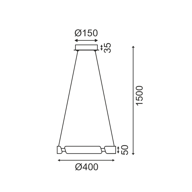 Aca Led Κρεμαστό Φωτιστικό 23W 3000K Ορείχαλκος Ø40 (ZM18LEDP40AB)