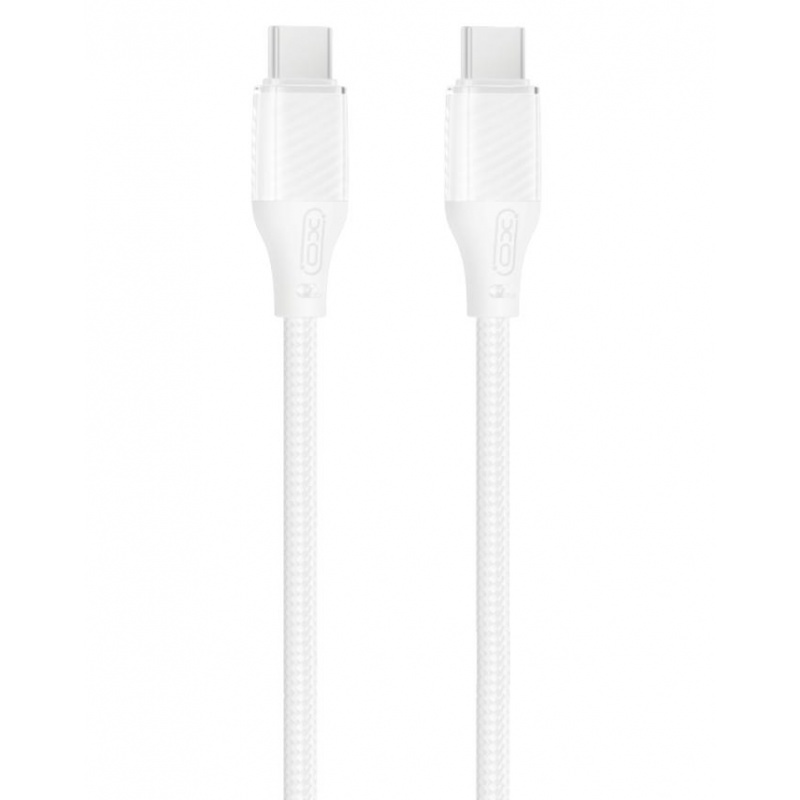 XO Καλώδιο Φόρτισης Braided Type C σε Type C 1m 60W Λευκό (NB-Q291B)