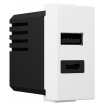 Acaelec Modys Πρίζα Τροφοδοσίας 2xUSB 1 Στοιχείου A+C 5VDC 3A IP20 Λευκό (10101412360)
