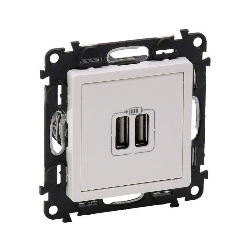 Μηχανισμός Valena Life Πρίζας 2xUSB Φόρτισης 1500Ma White (753112)