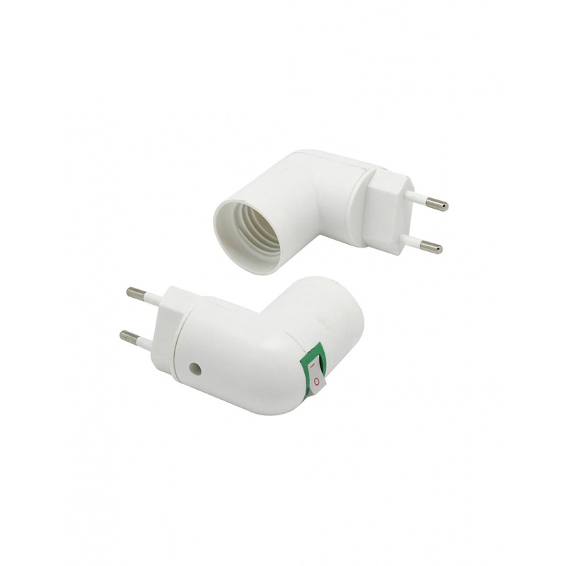 Ντουί Ε27 με Διακόπτη και Διπολικό Φις Λευκό (2-EL71190)