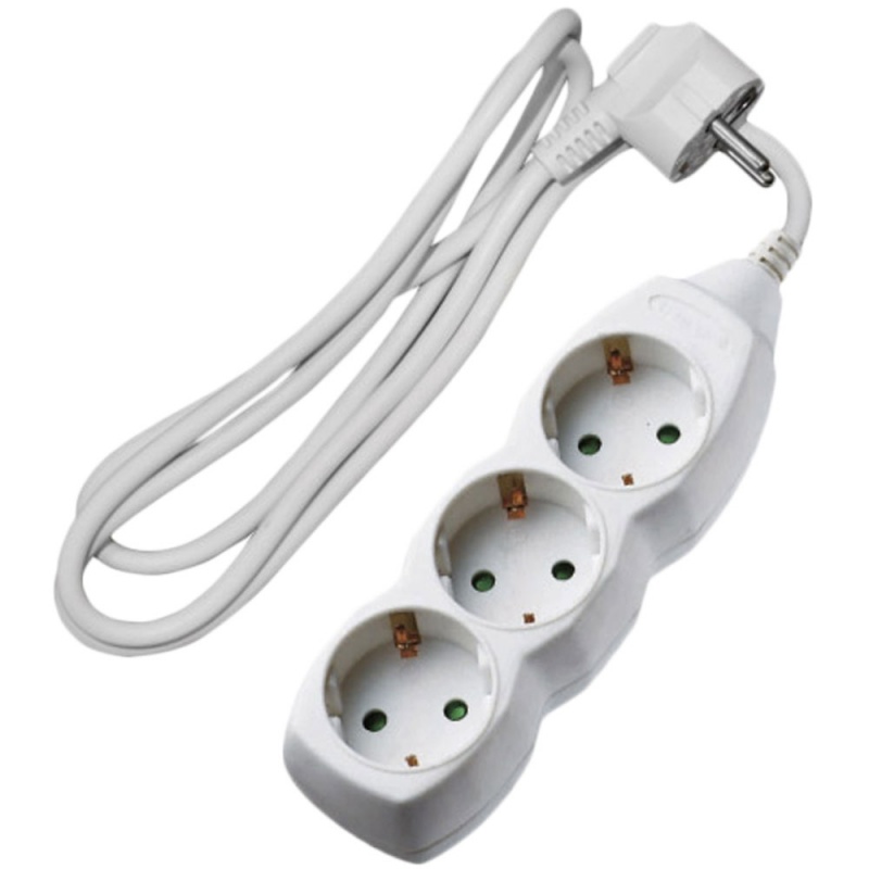 Lucas Πολύπριζο 3 Θέσεων με καλώδιο 1.5m 3x1.5mm² Λευκό (V03B)