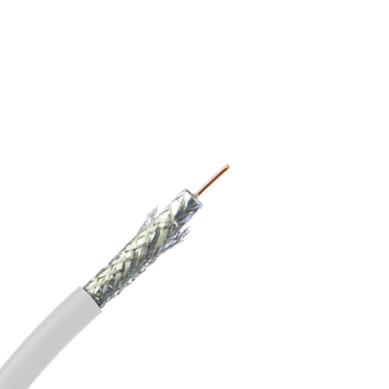 Lucas Καλώδιο Ομοαξονικό Ατερμάτιστο Χαλκού 1.02mm RG6 Λευκό 1m (RG6COP)