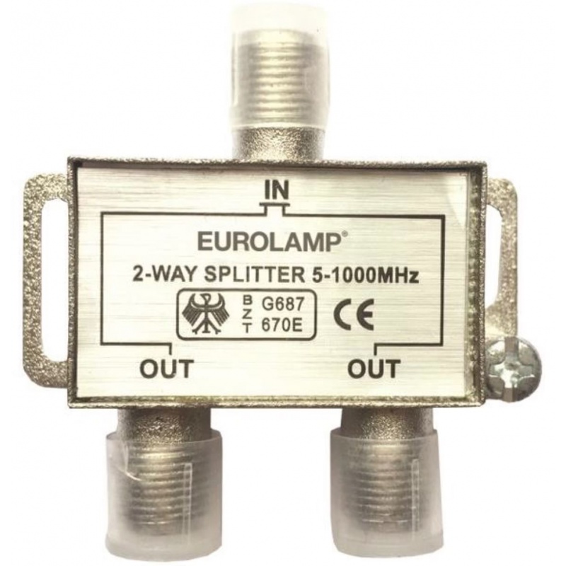 Eurolamp Διακλαδωτής TV Μεταλλικός 2 Εξόδων Τύπου F (147-10120)