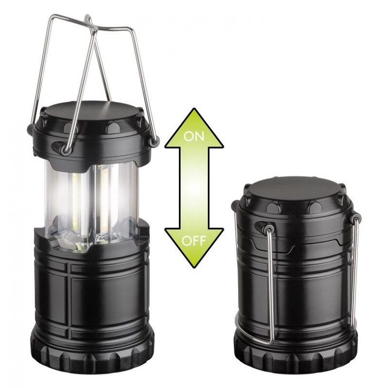Goobay Led Φορητό Φωτιστικό Camping Πτυσσόμενο 3W 6800K Μαύρο (60357)