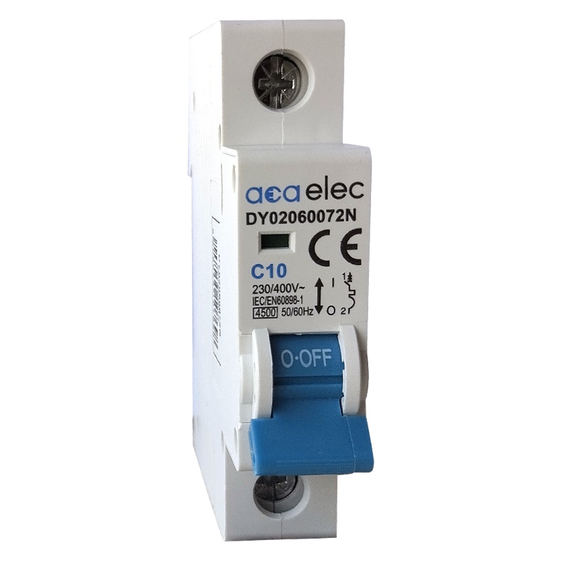 Μικροαυτόματη ασφάλεια 10A Καμπύλης C 4.5kA • 1Ρ (DY02060072N)