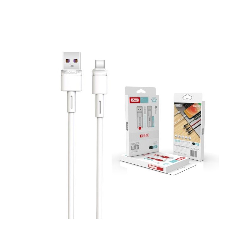 XO Καλώδιο Φόρτισης Fast USB A σε Type C 1m 5A Λευκό (NB166)