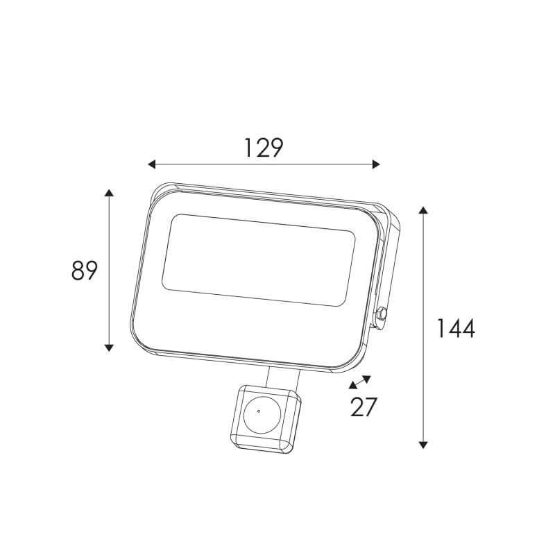 ACA LED SMD προβολέας με αισθητήρα κίνησης N 20W 120° CCT (N20CCTS)