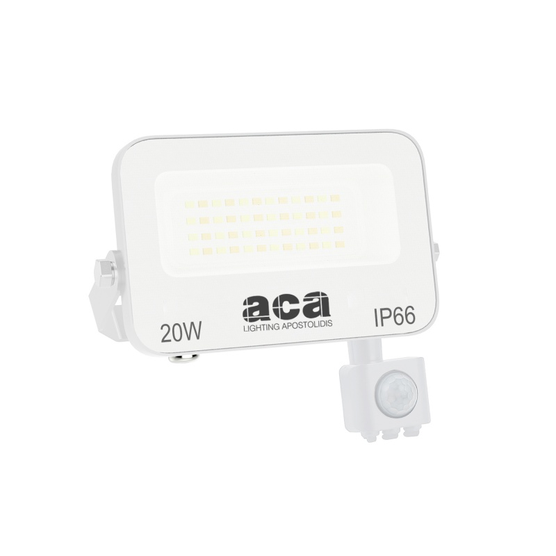 ACA LED SMD Λευκός προβολέας με αισθητήρα κίνησης N 20W 120° CCT (N20CCTWS)