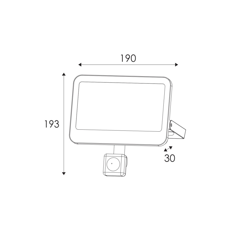 ACA LED SMD Λευκός προβολέας με αισθητήρα κίνησης N 50W 120° CCT (N50CCTWS)