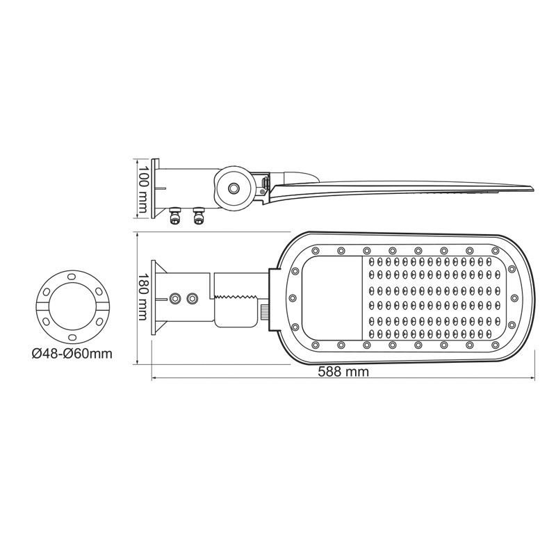 ACA NORD LED Φωτιστικό Δρόμου 60W 4000K (NORD6040)