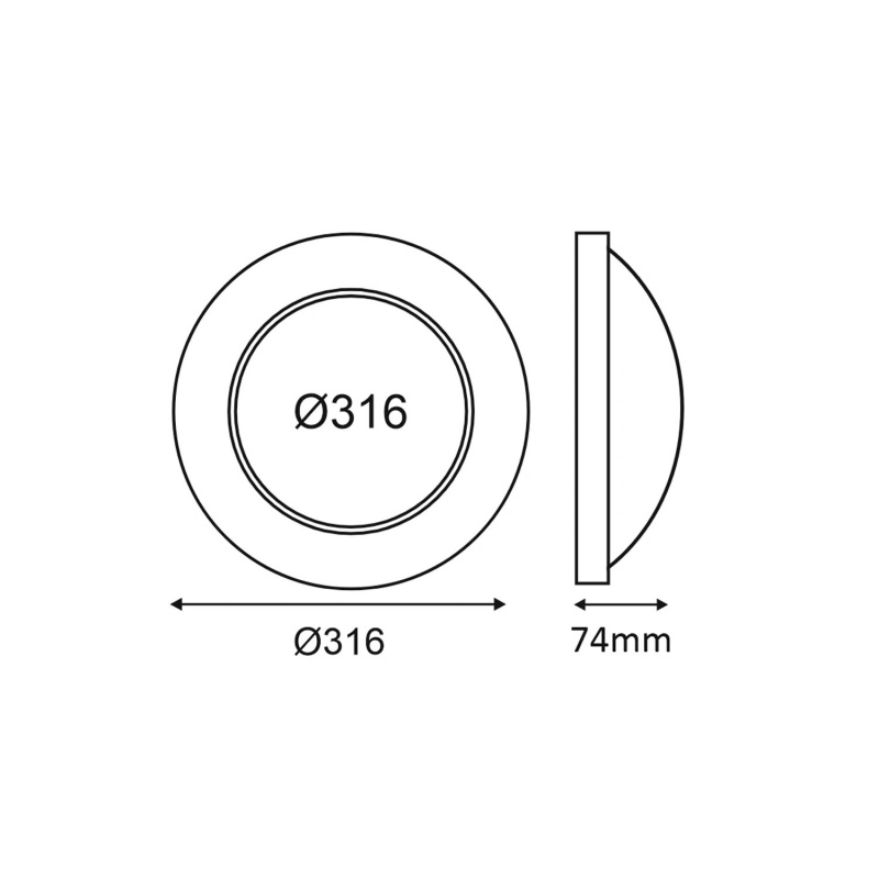 Aca LED πλαφονιέρα Cordin Μαύρη 16W/14W/8W 5CCT (COD1468CCTB)