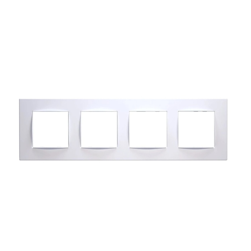 Acaelec Prime Classic Πλαίσιο 4 Θέσεων Τετράγωνο Λευκό (1000120301)