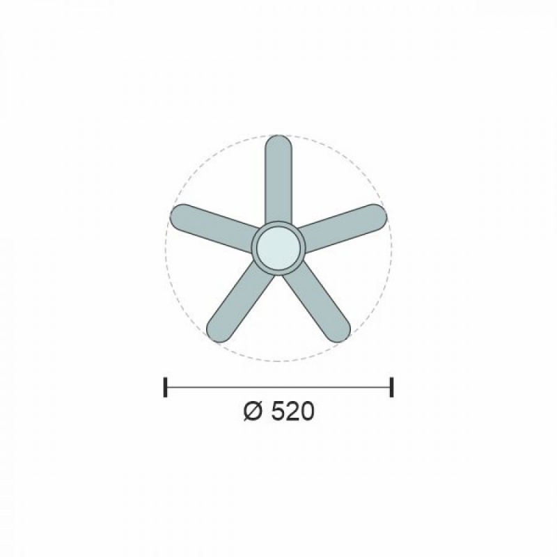 Spotlight Ανεμιστήρας Οροφής E27 52cm DC30W 5 Πτερυγίων Μαύρος (3294)