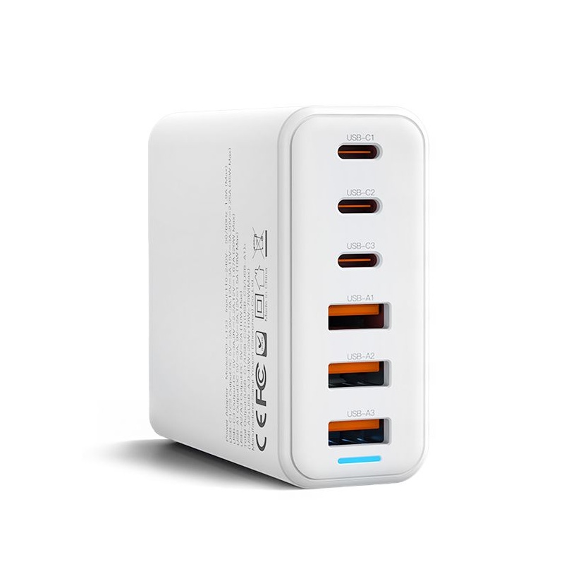 XO L133 EU Φορτιστής 75W GaN 3A+3C Γρήγορης Φόρτισης με 1.5m Καλώδιο Λευκός