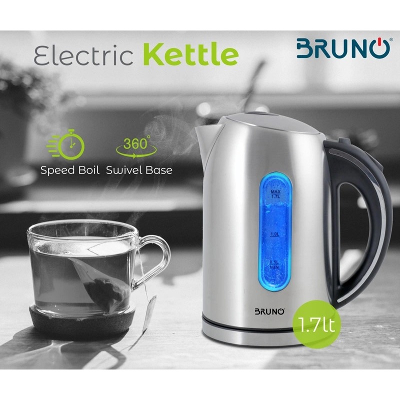 Bruno Βραστήρας Νερού 1.7L 2200W με Led Φωτισμό (BRN-0028)